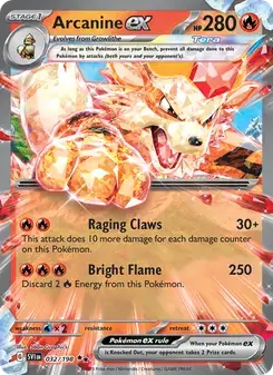 Arcanine ex 032/198 Scarlet & Violet Pokémon card