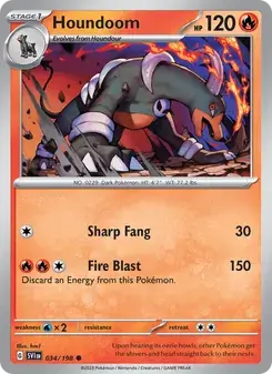 Houndoom 034/198 Scarlet & Violet Pokémon card