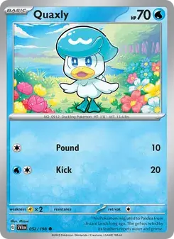 Quaxly 052/198 Scarlet & Violet Pokémon card
