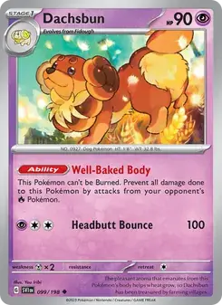 Dachsbun 099/198 Scarlet & Violet Pokémon card