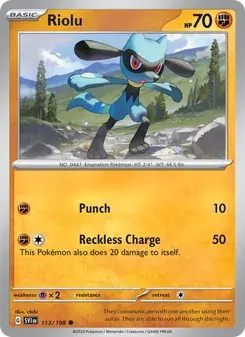 Riolu 113/198 Scarlet & Violet Pokémon card