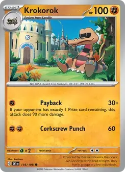 Krokorok 116/198 Scarlet & Violet Pokémon card