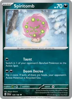 Spiritomb 129/198 Scarlet & Violet Pokémon card