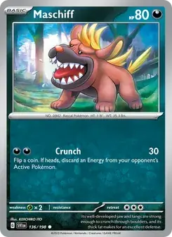 Maschiff 136/198 Scarlet & Violet Pokémon card