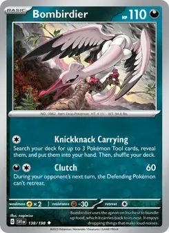 Bombirdier 138/198 Scarlet & Violet Pokémon card