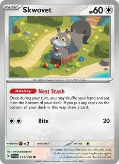 Skwovet 151/198 Scarlet & Violet Pokémon card