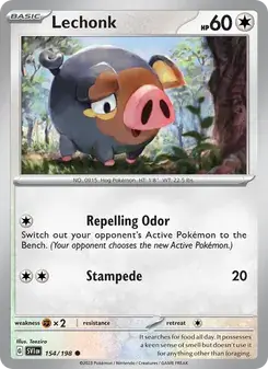 Lechonk 154/198 Scarlet & Violet Pokémon card