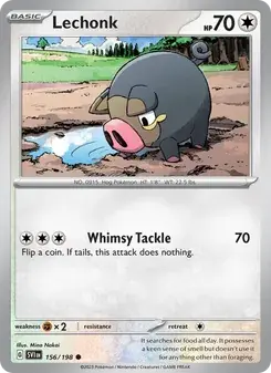 Lechonk 156/198 Scarlet & Violet Pokémon card