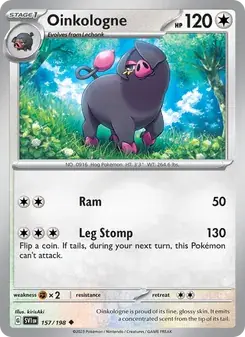 Oinkologne 157/198 Scarlet & Violet Pokémon card