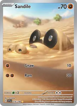 Sandile 216/198 Scarlet & Violet Pokémon card