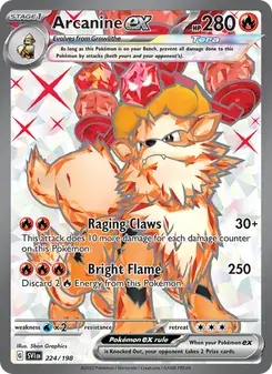Arcanine ex 224/198 Scarlet & Violet Pokémon card