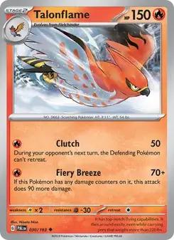 Talonflame 030/193 Paldea Evolved Pokémon card