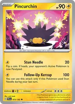 Pincurchin 073/193 Paldea Evolved Pokémon card