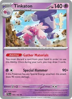 Tinkaton 105/193 Paldea Evolved Pokémon card