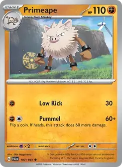 Primeape 107/193 Paldea Evolved Pokémon card