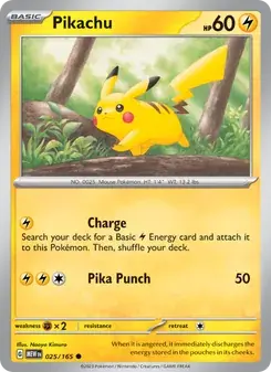 Pikachu 025/165 151 Pokémon card