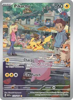 Pikachu 173/165 151 Pokémon card