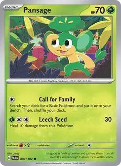 Pansage 004/182 Paradox Rift Pokémon card