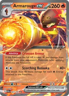Armarouge ex 027/182 Paradox Rift Pokémon card
