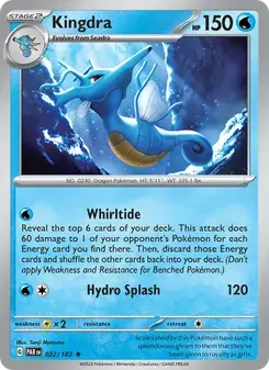 Kingdra 032/182 Paradox Rift Pokémon card
