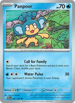 Panpour 041/182 Paradox Rift Pokémon card