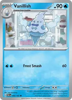 Vanillish 044/182 Paradox Rift Pokémon card