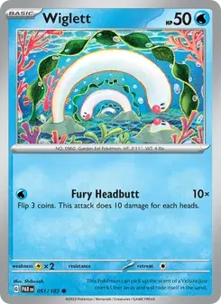 Wiglett 051/182 Paradox Rift Pokémon card