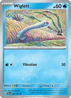 Wiglett 052/182 Paradox Rift Pokémon card