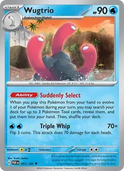 Wugtrio 053/182 Paradox Rift Pokémon card