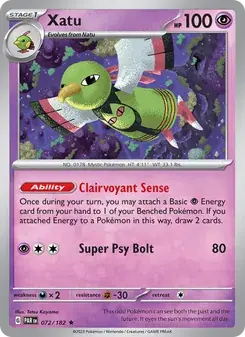 Xatu 072/182 Paradox Rift Pokémon card