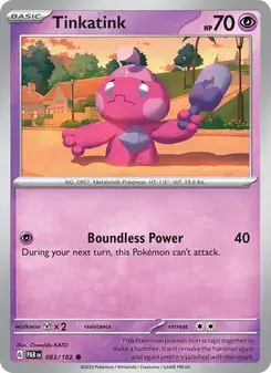 Tinkatink 083/182 Paradox Rift Pokémon card