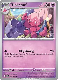 Tinkatuff 084/182 Paradox Rift Pokémon card