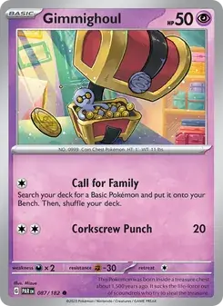 Gimmighoul 087/182 Paradox Rift Pokémon card