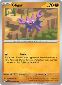 Gligar 091/182 Paradox Rift Pokémon card