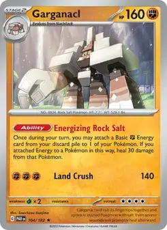 Garganacl 104/182 Paradox Rift Pokémon card