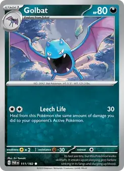 Golbat 111/182 Paradox Rift Pokémon card
