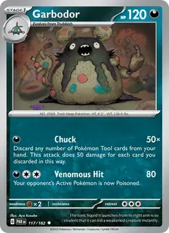 Garbodor 117/182 Paradox Rift Pokémon card