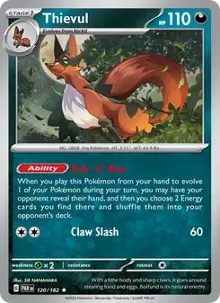 Thievul 120/182 Paradox Rift Pokémon card