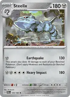 Steelix 125/182 Paradox Rift Pokémon card