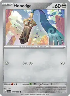 Honedge 130/182 Paradox Rift Pokémon card