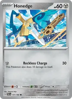 Honedge 131/182 Paradox Rift Pokémon card