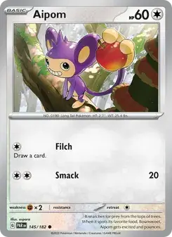Aipom 145/182 Paradox Rift Pokémon card