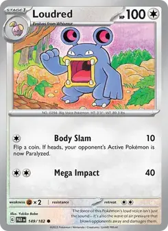 Loudred 149/182 Paradox Rift Pokémon card