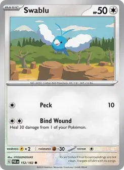 Swablu 152/182 Paradox Rift Pokémon card