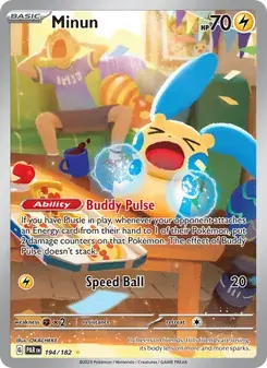 Minun 194/182 Paradox Rift Pokémon card