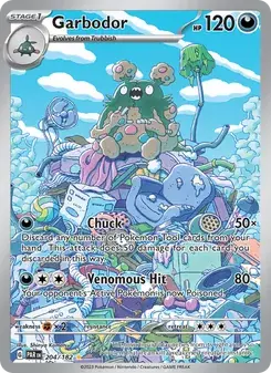 Garbodor 204/182 Paradox Rift Pokémon card