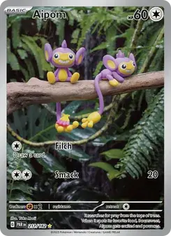 Aipom 211/182 Paradox Rift Pokémon card