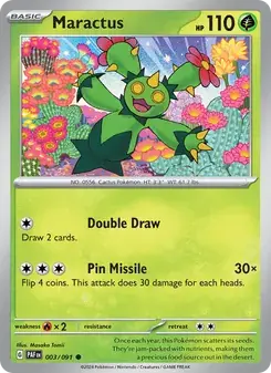 Maractus 003/91 Paldean Fates Pokémon card