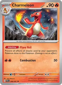Charmeleon 008/91 Paldean Fates Pokémon card