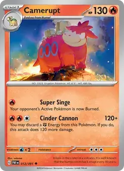 Camerupt 012/91 Paldean Fates Pokémon card